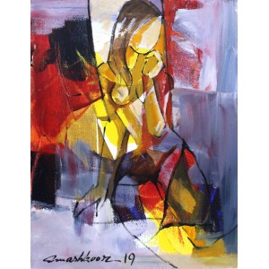 Mashkoor Raza, 14 x 18 Inch, Oil on Canvas, Figurative Painting, AC-MR-290